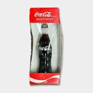 NIB Rare Vtg 90s Coca-Cola Coke Glass Bottle Collectible Christmas Tree Ornament